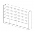Bookshelf with 2 Sections 4 Doors 